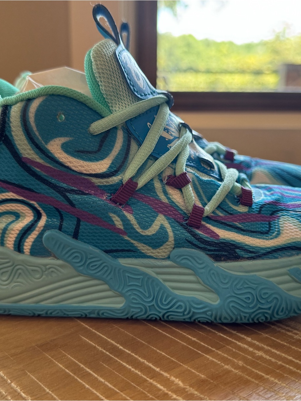 PUMA “RARE FRAE X LaMelo Ball”Sneakers in Aqua,Teal and Purple Sz. 7M/Y or 8.5W